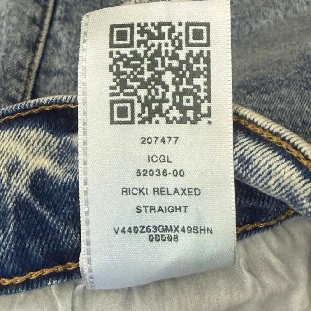 True Religion Ricki Relaxed Straight Jeans Mens 28x32 Blue Acid Wash Denim Y2K